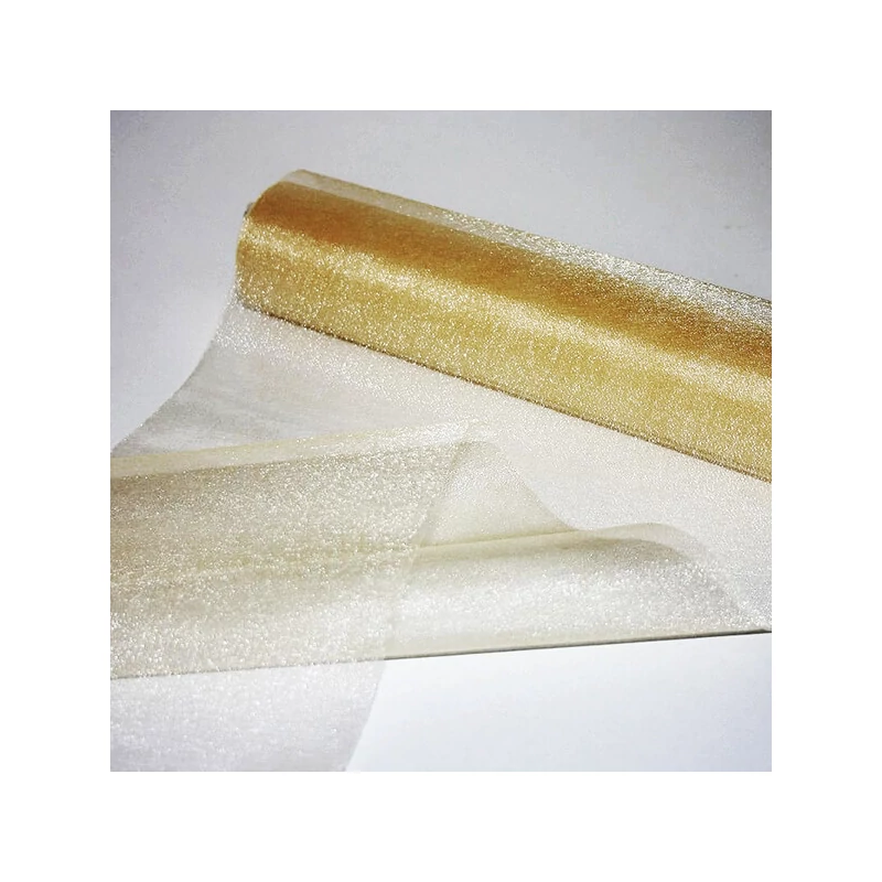 Organza asztalközép, 23,5 cm, 10 méter - 076, ekrü