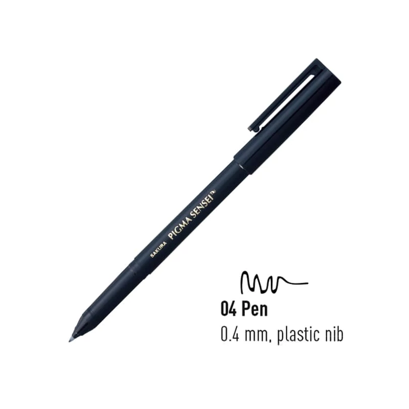 Sakura Pigma Sensei 04 rajztoll, fekete - 0,4 mm