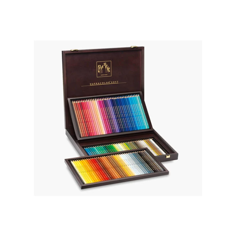 Caran d'Ache Supracolor Soft akvarellceruza készlet - 120 db, fadobozos