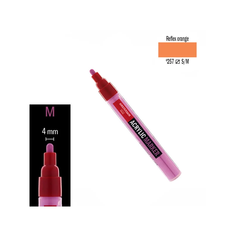 Talens Amsterdam akril filctoll, M - 257, reflex orange