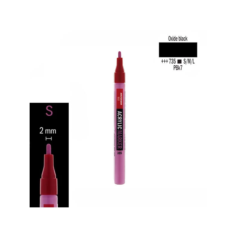 Talens Amsterdam akril filctoll, S - 735, oxyde black