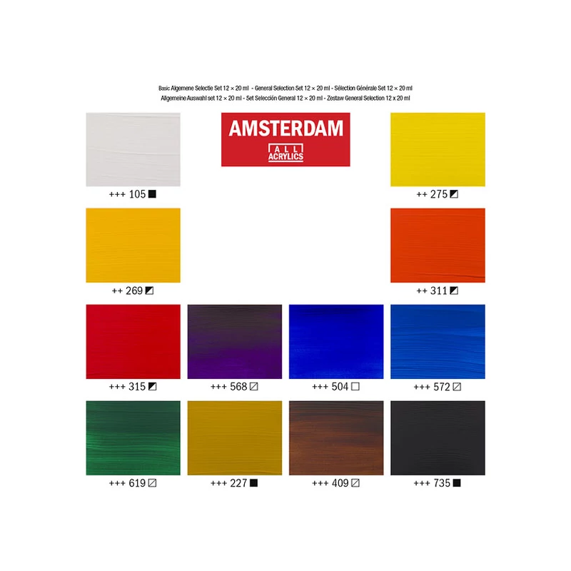 Talens Amsterdam akrilfesték készlet - 12x20 ml