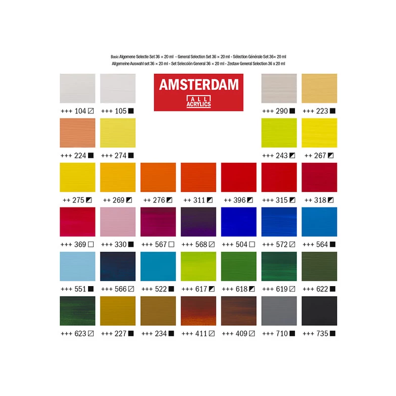 Talens Amsterdam akrilfesték készlet - 36x20 ml