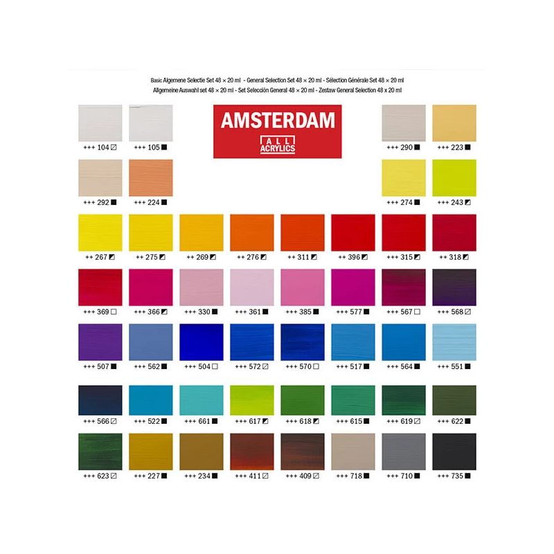 Talens Amsterdam akrilfesték készlet - 48x20 ml