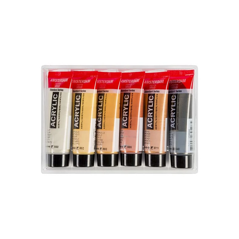 Talens Amsterdam akrilfesték készlet - 6x20 ml, metál színek