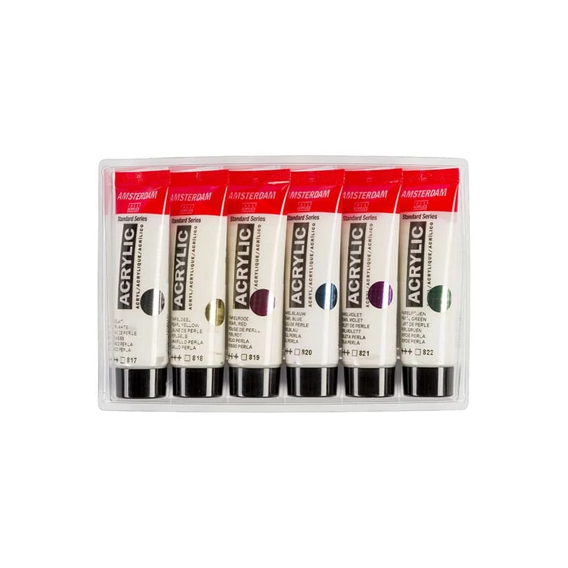 Talens Amsterdam akrilfesték készlet - 6x20 ml, gyöngyház színek