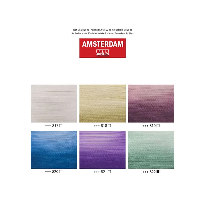 Talens Amsterdam akrilfesték készlet - 6x20 ml, gyöngyház színek