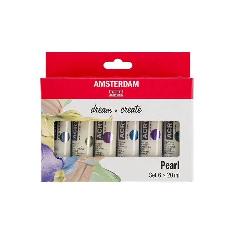 Talens Amsterdam akrilfesték készlet - 6x20 ml, gyöngyház színek