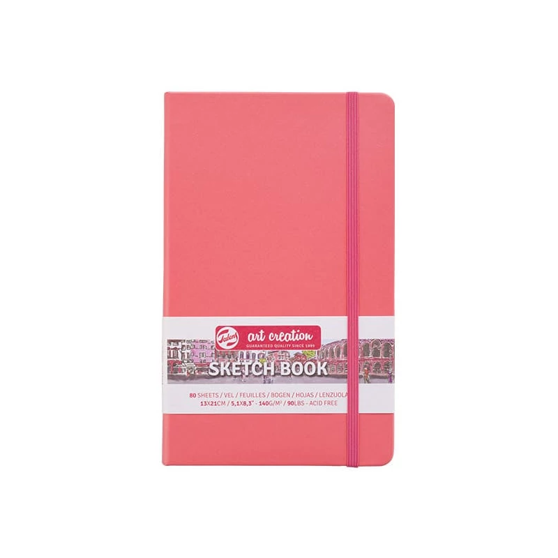 Talens Art Creation Sketch Book rajz- és vázlatfüzet, 140 g, 80 lap - 13x21 cm, korall