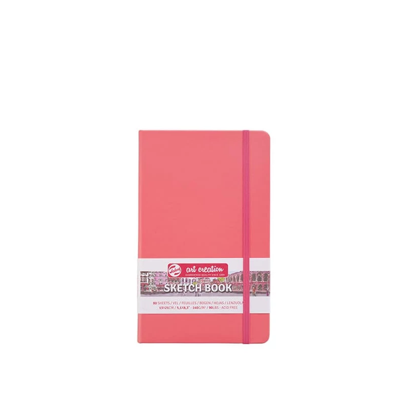 Talens Art Creation Sketch Book rajz- és vázlatfüzet, 140 g, 80 lap - 13x21 cm, korall