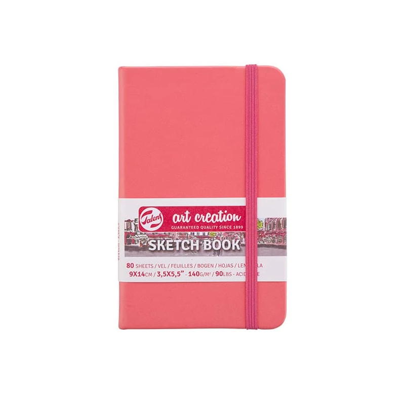 Talens Art Creation Sketch Book rajz- és vázlatfüzet, 140 g, 80 lap - 9x14 cm, korall
