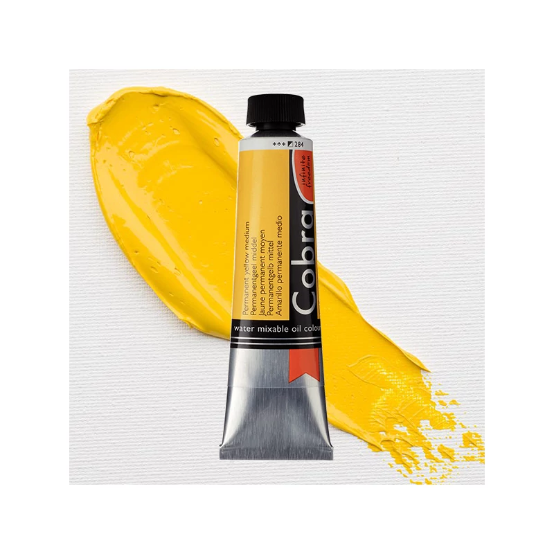 Talens Cobra vizes olajfesték, 40 ml - 284, permanent yellow medium