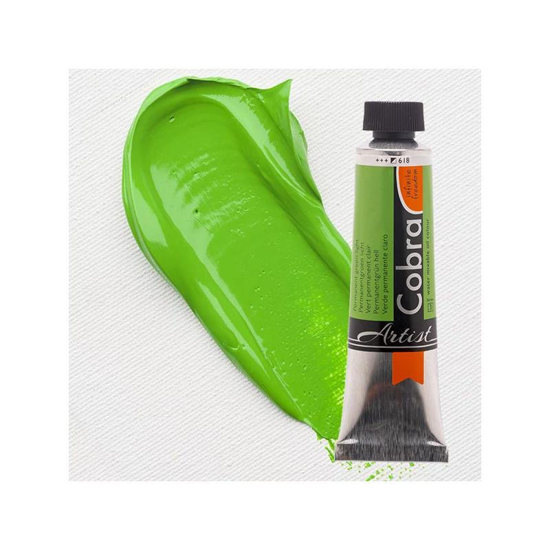 Talens Cobra vizes olajfesték, 40 ml - 618, permanent green light