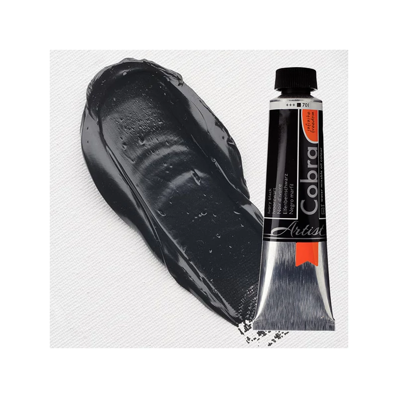 Talens Cobra vizes olajfesték, 40 ml - 701, ivory black