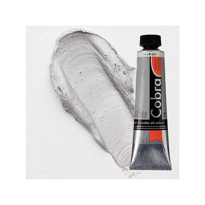 Talens Cobra vizes olajfesték, 40 ml - 800, silver