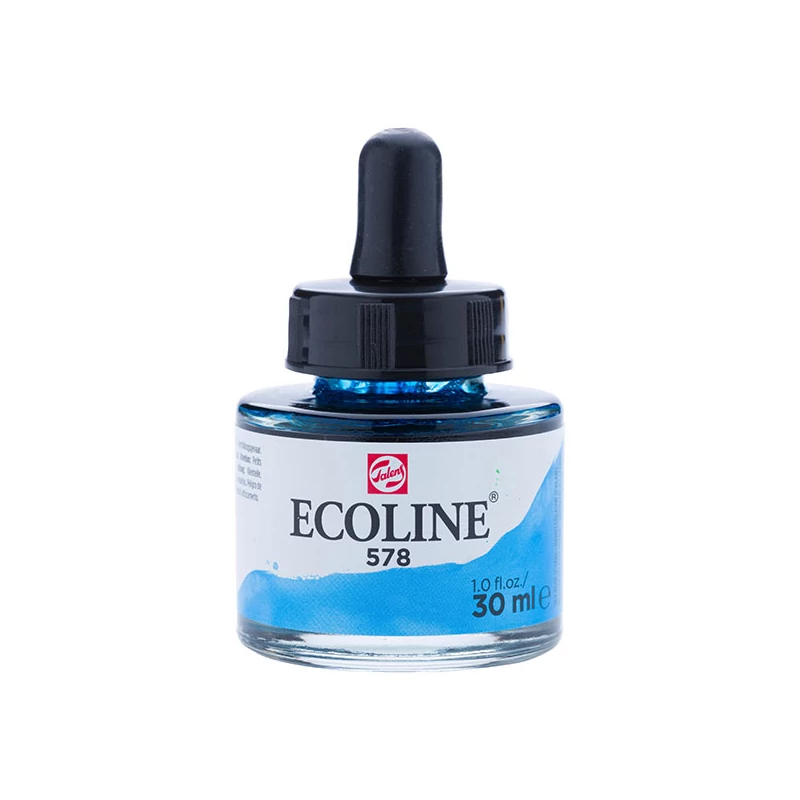 Talens Ecoline folyékony akvarell festék, 30 ml - 578, sky blue (cyan)