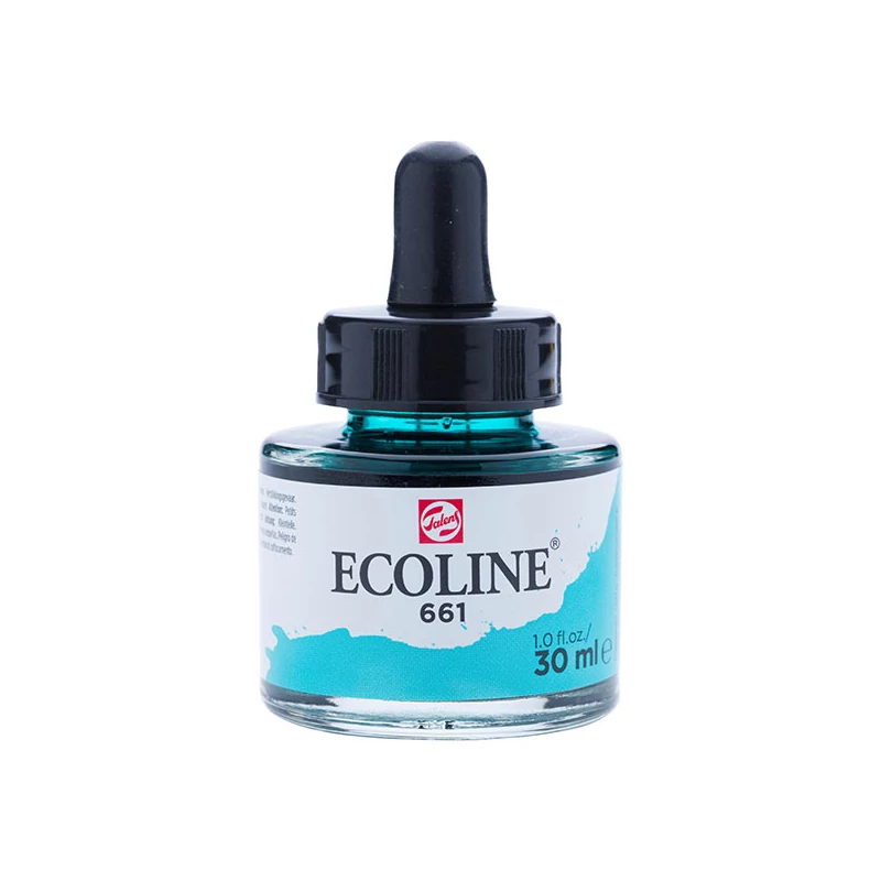 Talens Ecoline folyékony akvarell festék, 30 ml - 661, turquoise green