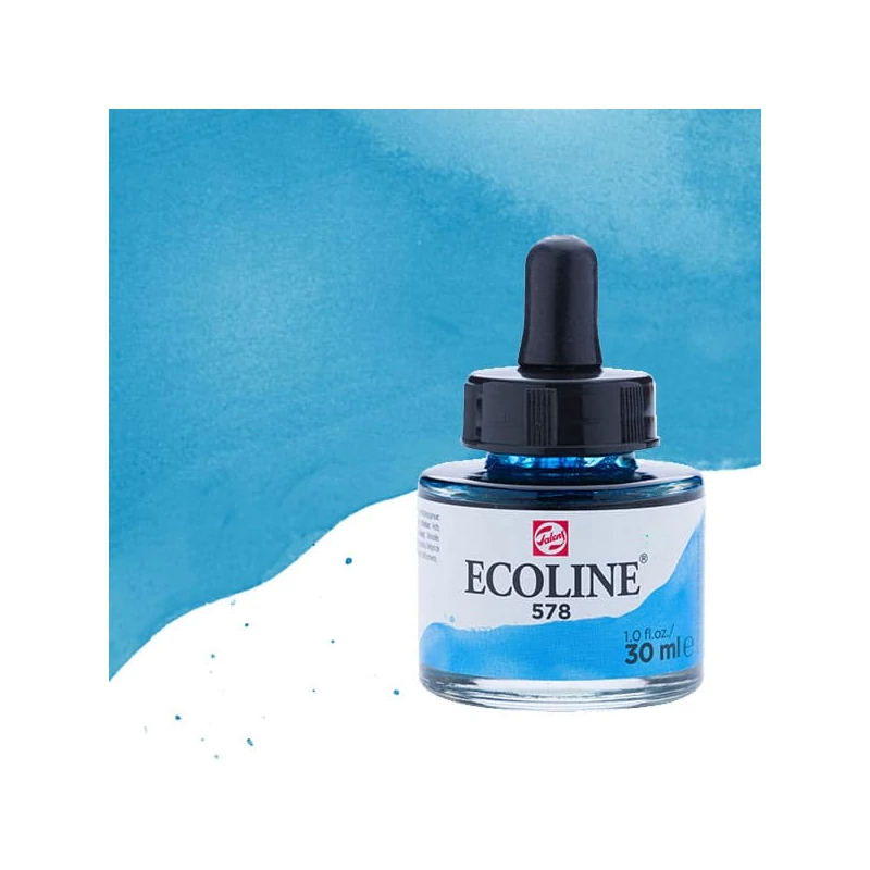 Talens Ecoline folyékony akvarell festék, 30 ml - 578, sky blue (cyan)