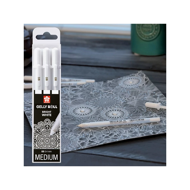Sakura Gelly Roll zselés toll készlet, 3 db - Real Whites 08 minta