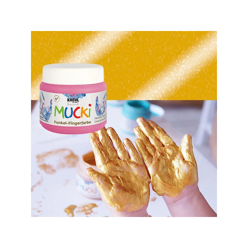 Ujjfesték, Mucki, 150 ml - gyöngyház arany