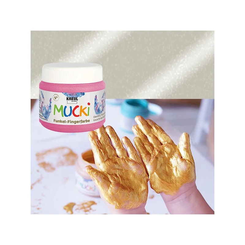 Ujjfesték, Mucki, 150 ml - gyöngyház ezüst