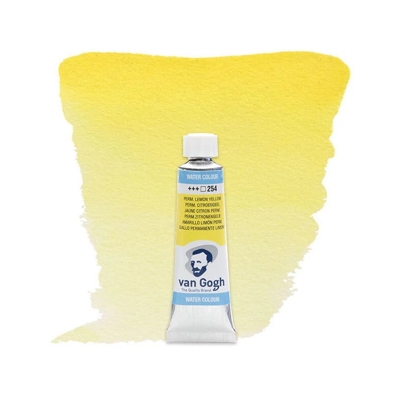 Talens Van Gogh tubusos akvarellfesték, 10 ml - 254, permanent lemon yellow