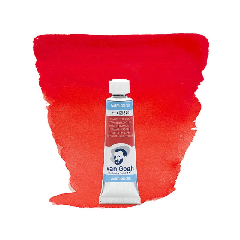 Talens Van Gogh tubusos akvarellfesték, 10 ml - 370, permanent red light