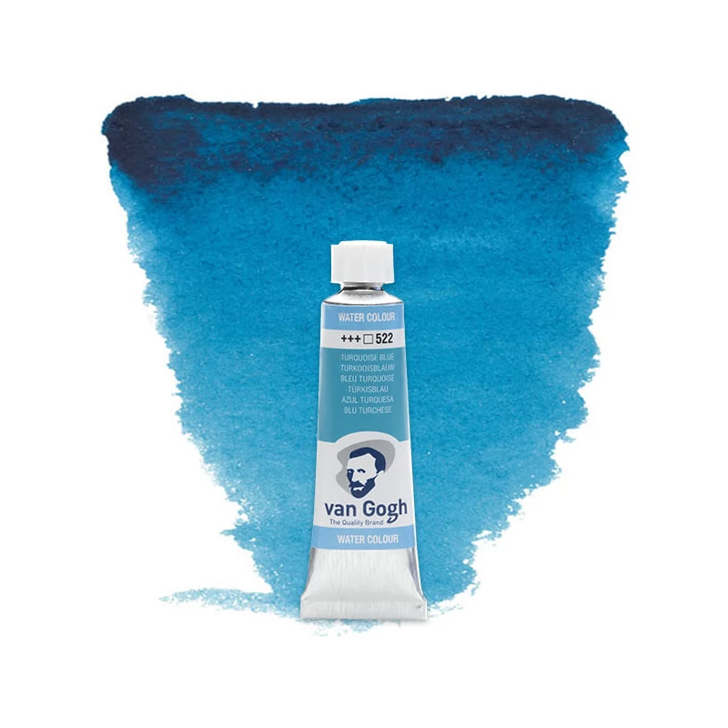 Talens Van Gogh tubusos akvarellfesték, 10 ml - 522, turquoise blue