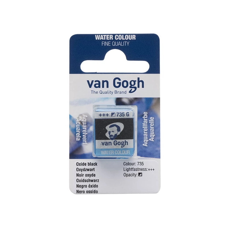 Talens Van Gogh szilkés akvarellfesték, 1/2 szilke - 735, oxide black
