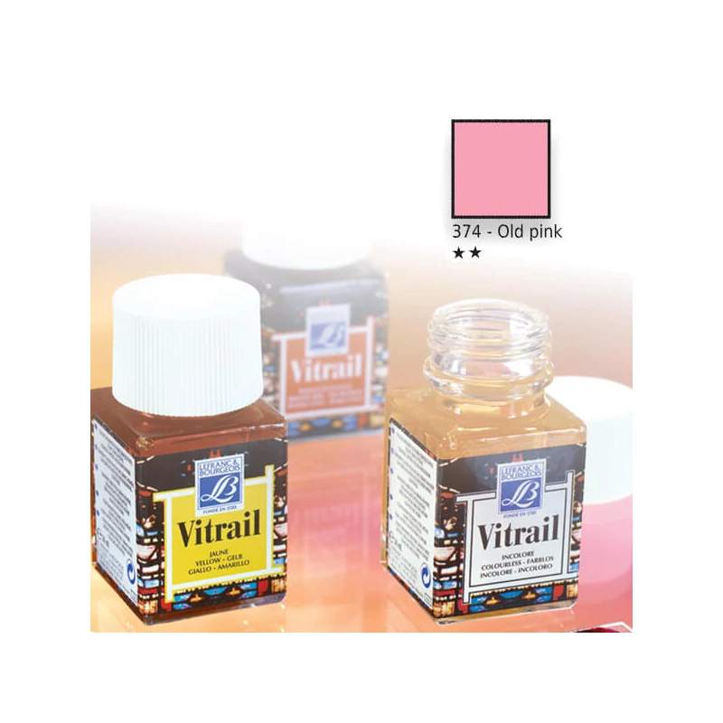 Vitrail gyantaalapú üvegfesték, 50 ml - fáradt rózsaszín