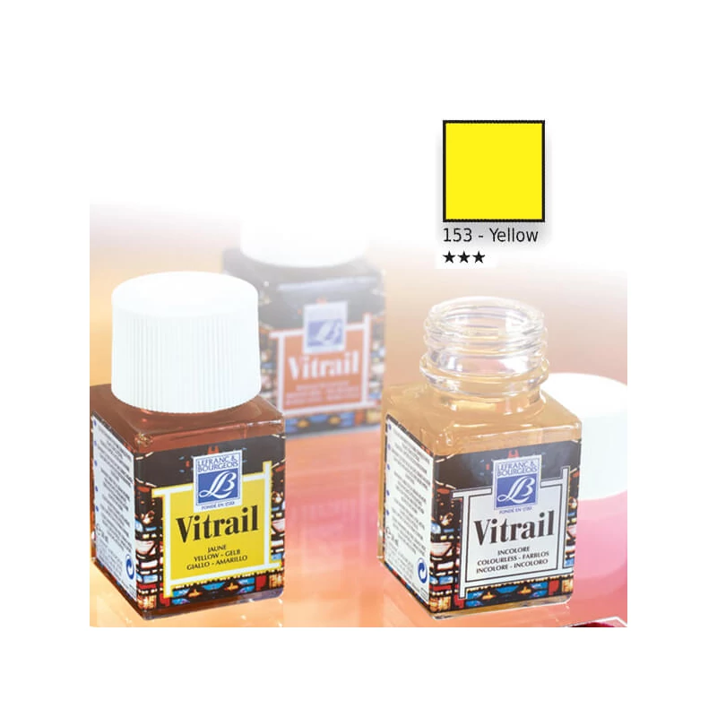 Vitrail gyantaalapú üvegfesték, 50 ml - sárga