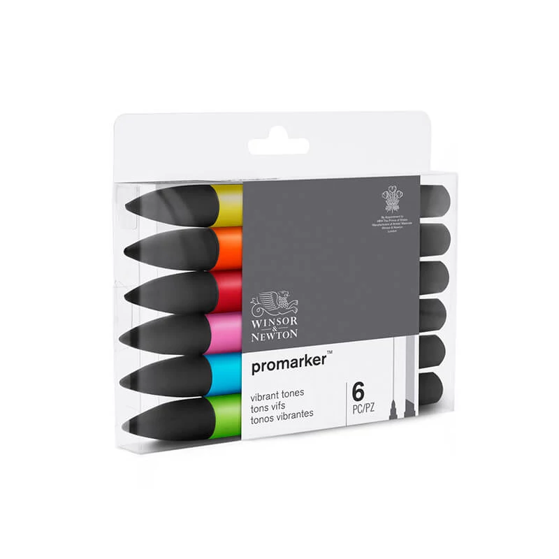 ProMarker kétvégű alkoholos filctoll készlet - 6 db, vibrant tones