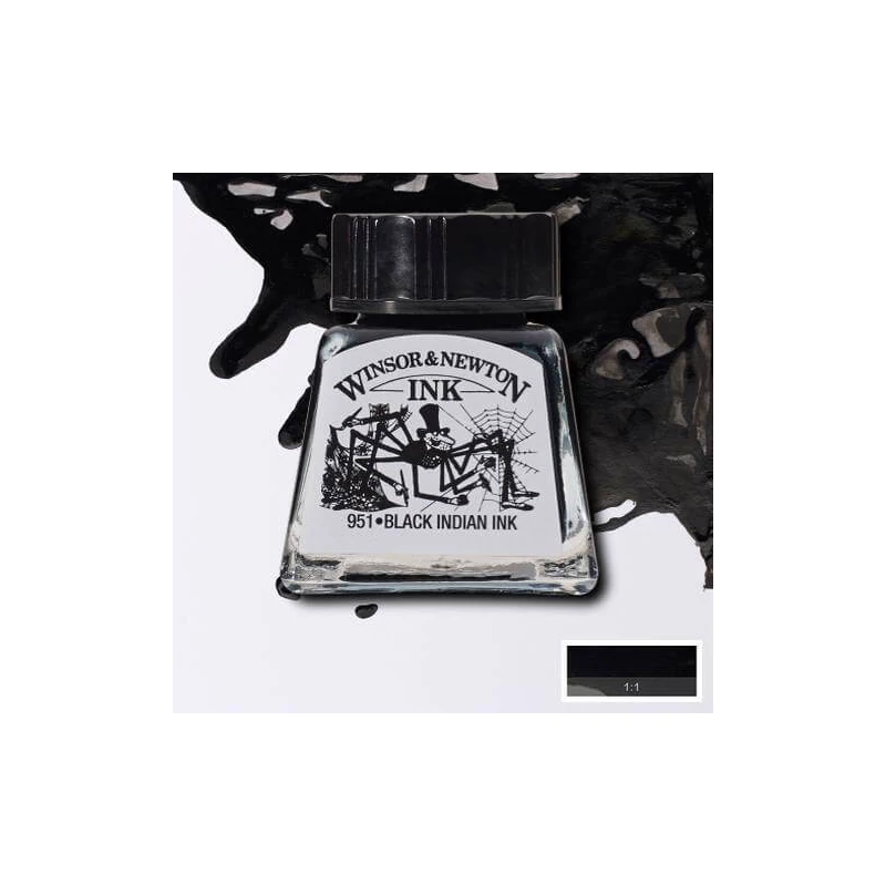 Tinta, W&N, 14 ml, 030, black indian ink