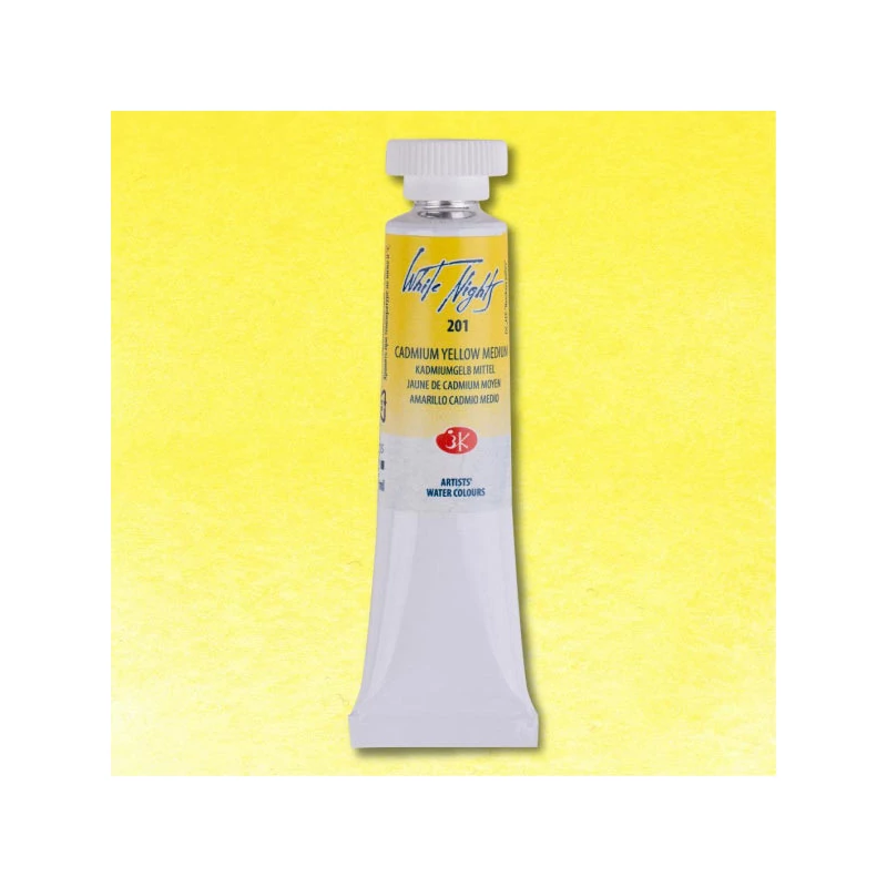 White Nights tubusos akvarellfesték, 10 ml - 201, cadmium yellow medium