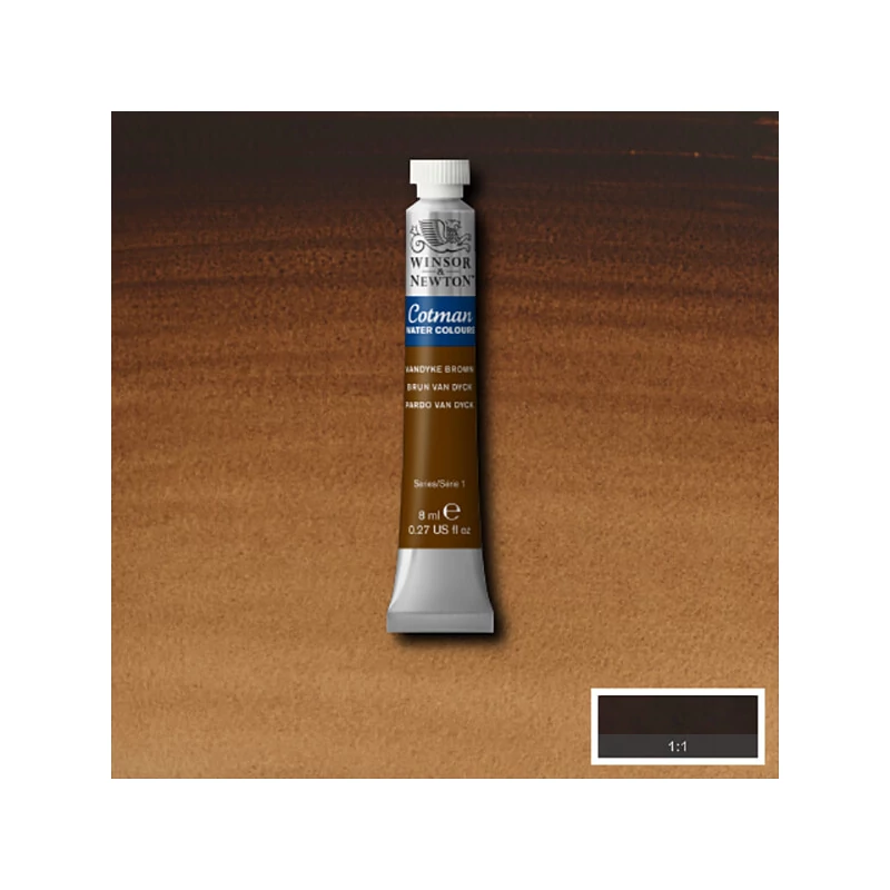 Winsor&Newton Cotman tubusos akvarellfesték, 8 ml - 676, vandyck brown