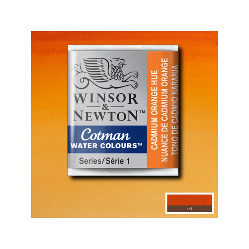 Winsor&Newton Cotman 1/2 szilkés akvarellfesték - 090, cadmium orange hue