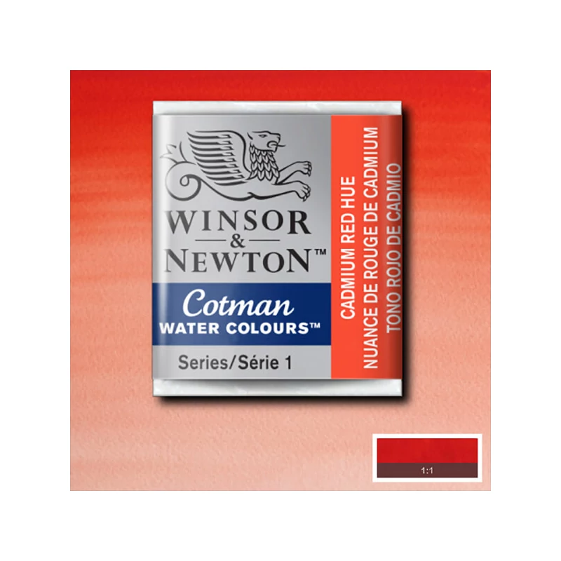 Winsor&Newton Cotman 1/2 szilkés akvarellfesték - 095, cadmium red hue