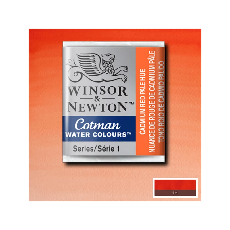 Winsor&Newton Cotman 1/2 szilkés akvarellfesték - 103, cadmium red pale hue