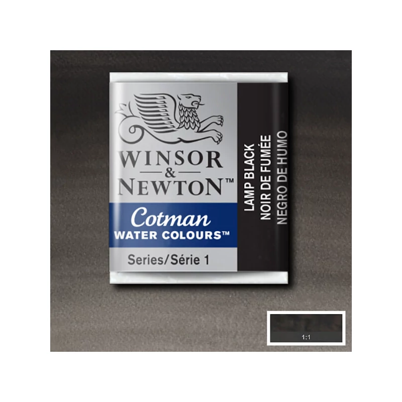 Winsor&Newton Cotman 1/2 szilkés akvarellfesték - 337, lamp black