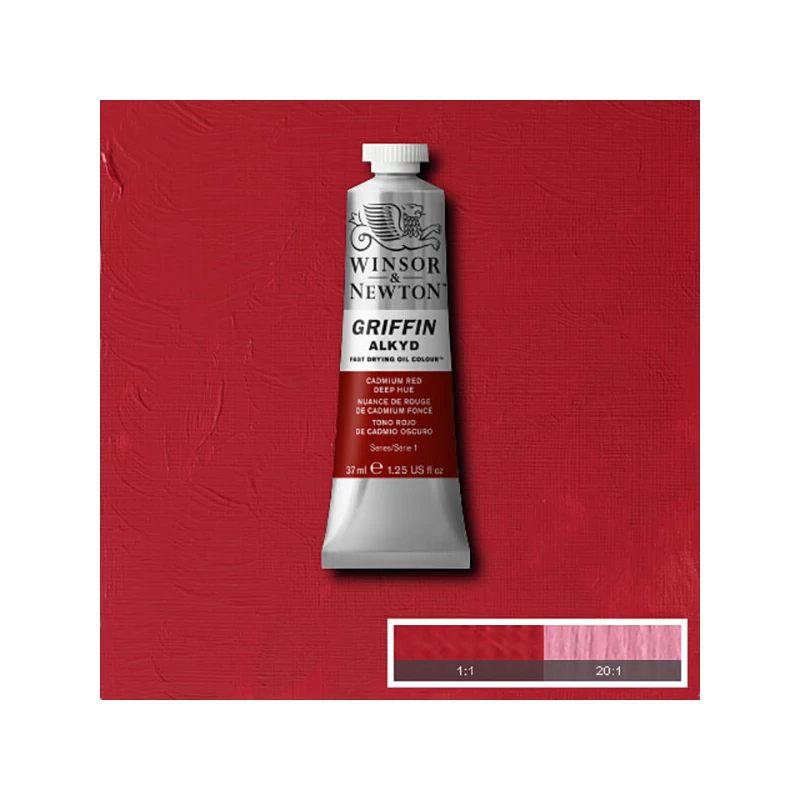 Winsor&Newton Griffin alkyd olajfesték, 37 ml - 098, cadmium red deep hue