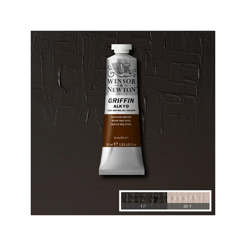 Winsor&Newton Griffin alkyd olajfesték, 37 ml - 676, vandyck brown