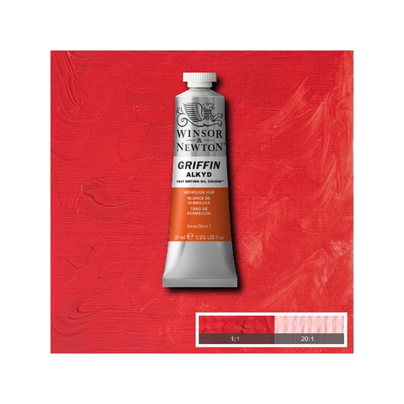 Winsor&Newton Griffin alkyd olajfesték, 37 ml - 680, vermilion hue