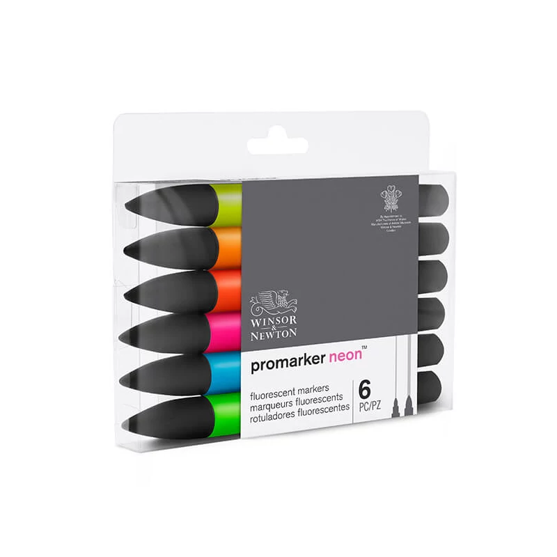 ProMarker kétvégű filctoll készlet - 6 db, neon