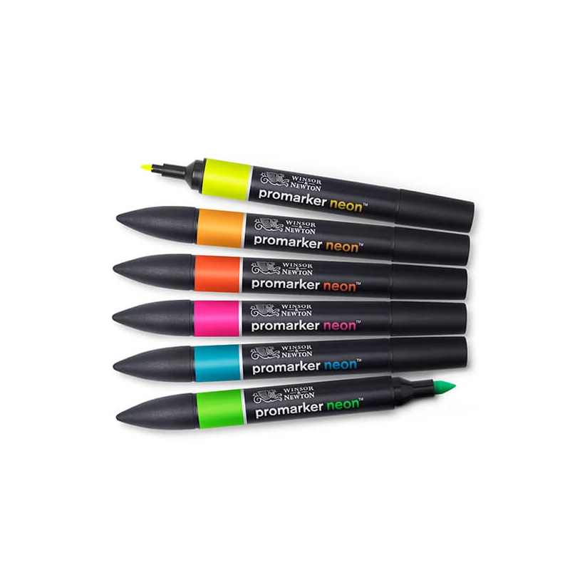 ProMarker kétvégű filctoll készlet - 6 db, neon