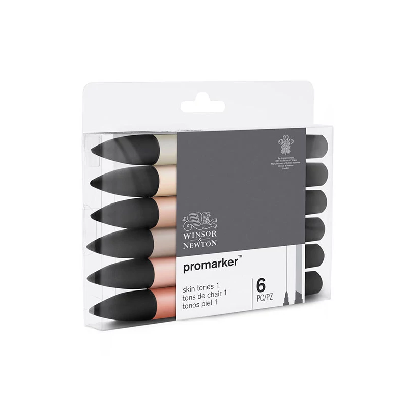 ProMarker kétvégű alkoholos filctoll készlet - 6 db, skin tones set 1