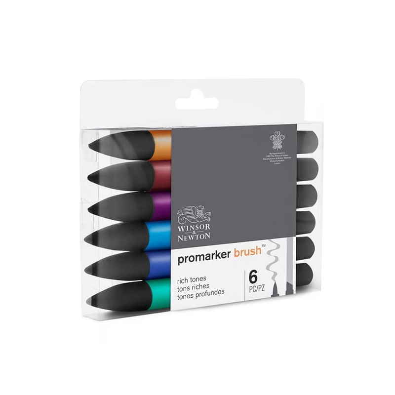 Promarker Brush kétvégű alkoholos ecsetfilc készlet - 6 db, rich tones