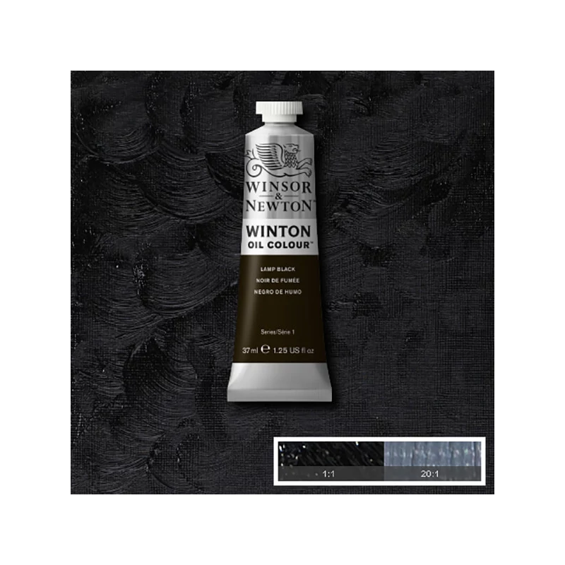 Winsor&Newton Winton olajfesték, 37 ml - 337, lamp black