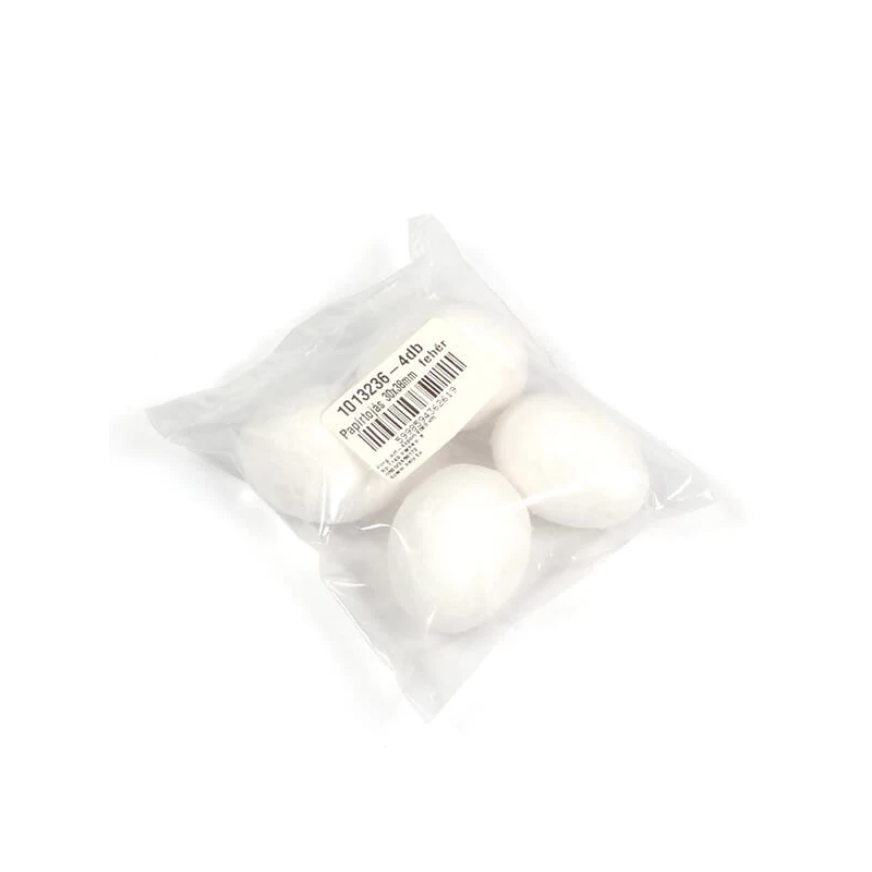 Préselt papírtojás csomagban - 30x38 mm, fehér, 4 db
