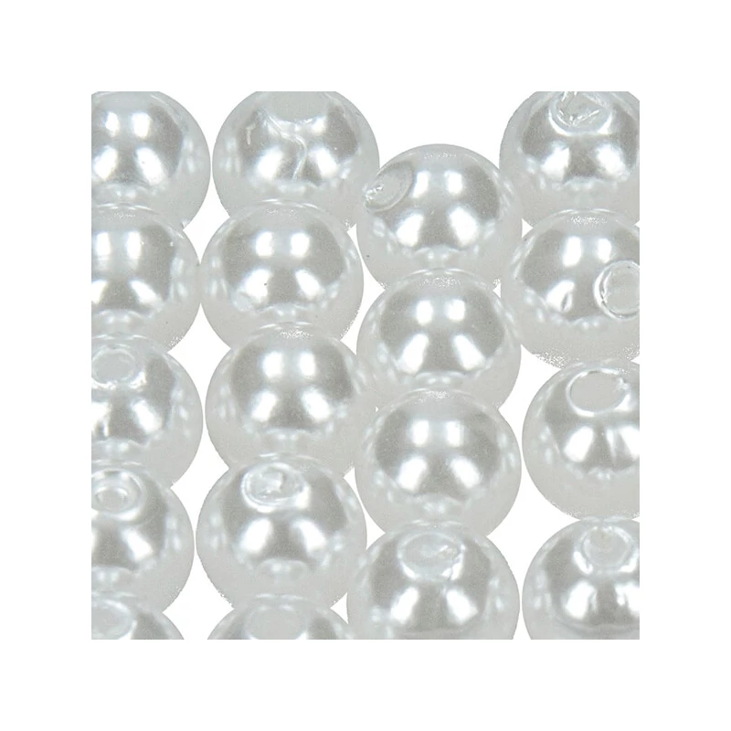 Tekla akril viaszgyöngy, 8 mm, 32 db - fehér