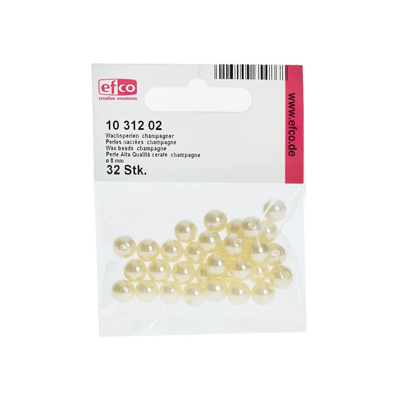Tekla akril viaszgyöngy, 8 mm, 32 db - pezsgő
